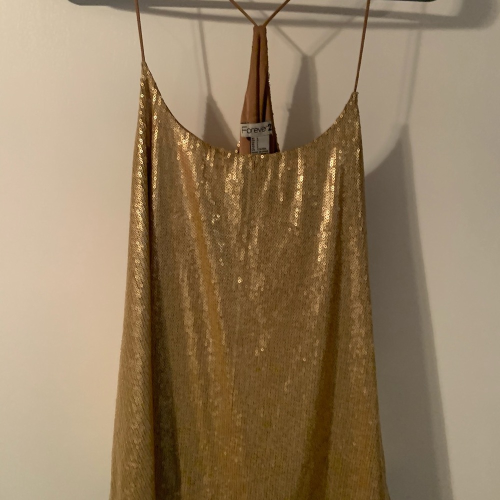 Gold sequin forever 21 tank